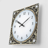 Art Deco Quadratische Wanduhr (Winkel)