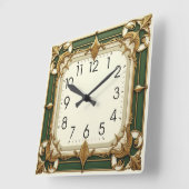 Art Deco Quadratische Wanduhr (Winkel)