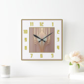Art Deco Quadratische Wanduhr (Zuhause)