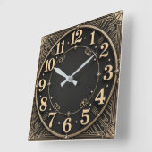 Art Deco Quadratische Wanduhr (Winkel)