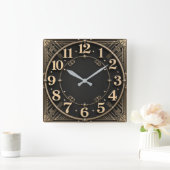 Art Deco Quadratische Wanduhr (Zuhause)