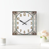 Art Deco Quadratische Wanduhr (Zuhause)