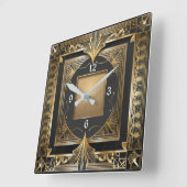 Art Deco Quadratische Wanduhr (Winkel)