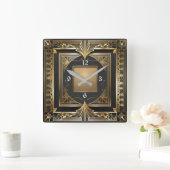 Art Deco Quadratische Wanduhr (Zuhause)