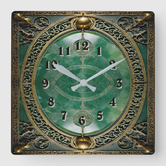 Art Deco Quadratische Wanduhr (Vorderseite)