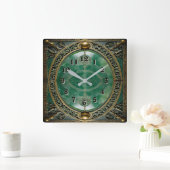 Art Deco Quadratische Wanduhr (Zuhause)