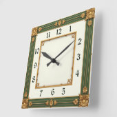 Art Deco Quadratische Wanduhr (Winkel)