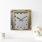 Art Deco Quadratische Wanduhr (Zuhause)