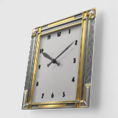Art Deco Quadratische Wanduhr (Winkel)