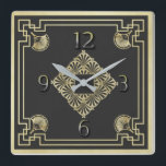 Art Deco Quadratische Wanduhr<br><div class="desc">Great and high quality design. You will love it like others. Be free to use this design for other product you like or to add your text. Thank you.</div>