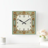 Art Deco Quadratische Wanduhr (Zuhause)