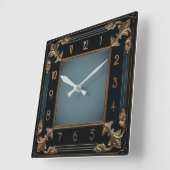 Art Deco Quadratische Wanduhr (Winkel)