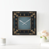Art Deco Quadratische Wanduhr (Zuhause)