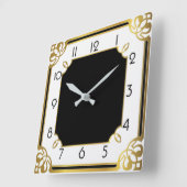 Art Deco Quadratische Wanduhr (Winkel)