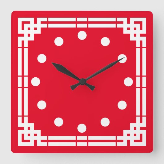 Art Deco Quadratische Wanduhr (Vorderseite)