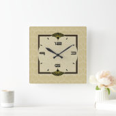 Art Deco Quadratische Wanduhr (Zuhause)