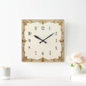 Art Deco Quadratische Wanduhr (Zuhause)