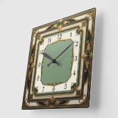 Art Deco Quadratische Wanduhr (Winkel)