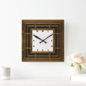Art Deco Quadratische Wanduhr (Zuhause)