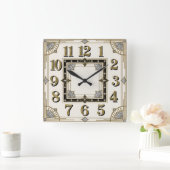 Art Deco Quadratische Wanduhr (Zuhause)