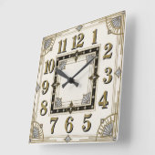 Art Deco Quadratische Wanduhr (Winkel)
