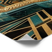 Art Deco Queen Throne Gilded Palace Gold Poster (Ecke)