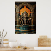 Art Deco Queen Throne Gilded Palace Gold Poster (Küche)