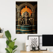 Art Deco Queen Throne Gilded Palace Gold Poster (Heimbüro)