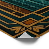 Art Deco Queen Throne Gilded Palace Gold Poster (Ecke)