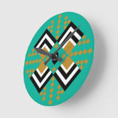 Art Deco Quilt Inspiriert   Runde Wanduhr (Winkel)
