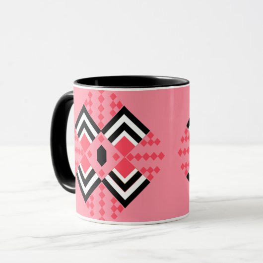 Art Deco Quilt Inspiriert Tasse (Vorderseite Links)