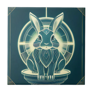 Art Deco Rabbit Tile Fliese