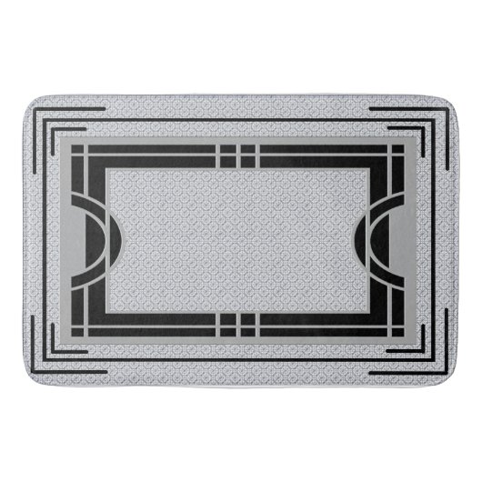 Art-Deco-Rahmen - grau und schwarz Badematte (Vorderseite)