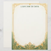 Art Deco Rahmen mit Lotus Briefpapier (Vorne/Hinten)