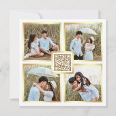 Art Deco Rahmen Weiße Hochzeit QR Code Save The Date (Rückseite)