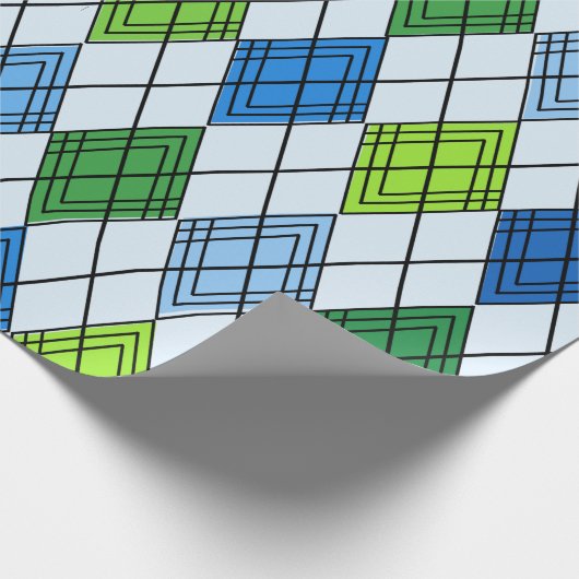 Art Deco Rain Raute Geschenkpapier (Ecke)