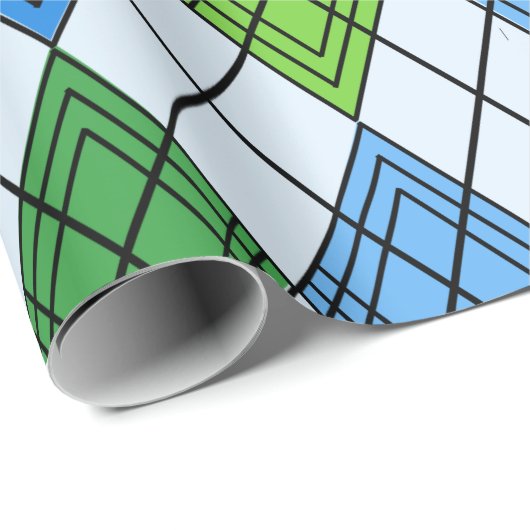 Art Deco Rain Raute Geschenkpapier (Rolleneckpunkt)