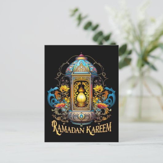 Art Deco Ramadan Postkarte (Stehend Vorderseite)