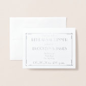 Art Deco Real Silver Wedding Probe lädt ein Folienkarte (Vorderseite mit Umschlag)