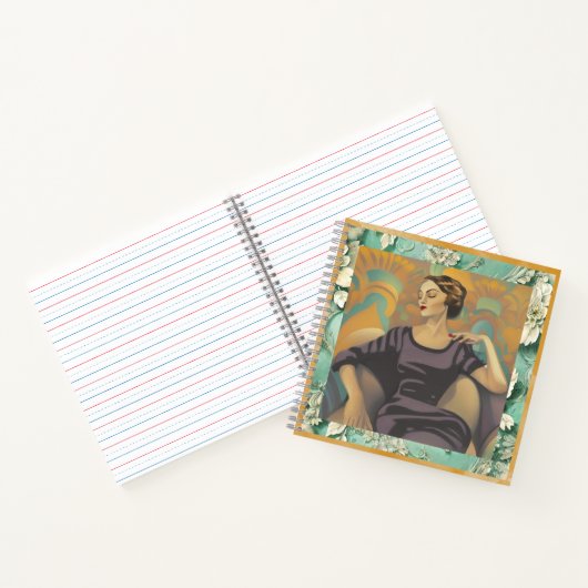 Art Deco Reclining Woman Artwork Notizblock (Innenseite)
