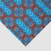 Art Deco Red Blue Abstrakt Graphic Muster Seidenpapier (Ausschnitt)