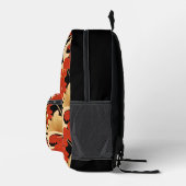 Art Deco Red Poppies Personalized Bedruckter Rucksack (Rechts)