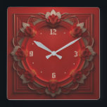 Art Deco Red Quadratische Wanduhr<br><div class="desc">Großartiges Uhrendesign. Du wirst es wie andere Liebe bekommen. Sie können dieses Design auch für andere Produkte verwenden,  die Sie mögen,  oder Ihren Text anpassen und hinzufügen. Folgen Sie mir für mehr. Vielen Dank. Ich wünsche Ihnen einen schönen Tag.</div>