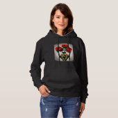 Art Deco Red Roses In Vase Abstract Art Hoodie (Vorne ganz)