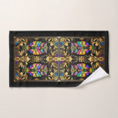 Art Deco Regenbogen-Eule Badhandtuch Set (Handtuch)