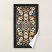 Art Deco Regenbogen-Eule Badhandtuch Set (Handtuch)