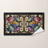 Art Deco Regenbogen-Eule Badhandtuch Set (Handtuch)