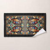 Art Deco Regenbogen-Eule Badhandtuch Set (Handtuch)