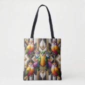 Art Deco Regenbogen-Eulen-Tasche Tasche (Vorderseite)