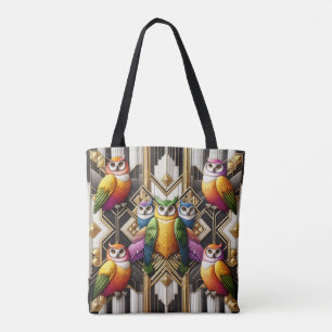 Art Deco Regenbogen-Eulen-Tasche Tasche